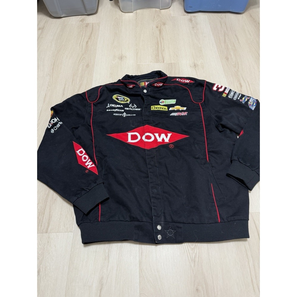 NASCAR Austin Dillon DOW NASCAR Jacket Men's 2XL Snap Front Embroidered Sponsors - Picture 1 of 7